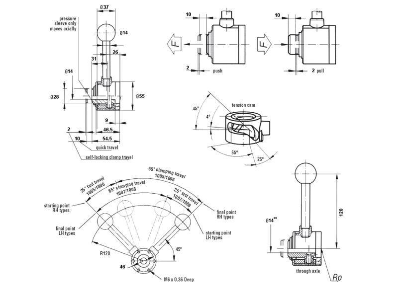 Cam Push/Cam Pull Heavy Duty Cam Clamps Manual Toggle Clamps